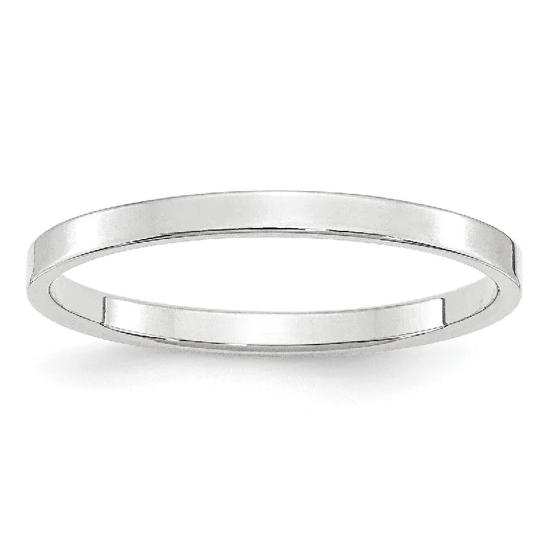 2MM Wedding Ring in 14KT White Gold; Size 7