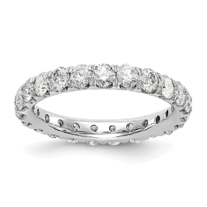 Buy More, Save More On Stunning Jewelry Pieces 3.25mm Platinum U Shared Prong 2.75 to 3.0 Ctw Diamond Eternity Band