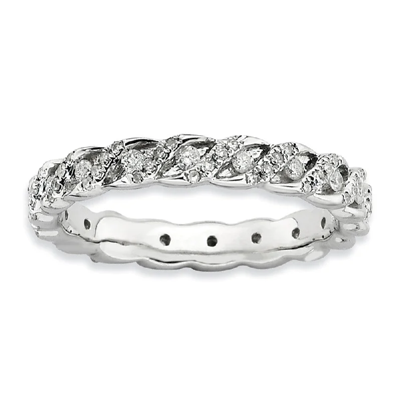 Buy More, Save More – Special Jewelry Discounts 3.5mm Sterling Silver Stackable 1/2 Ctw HI/I3 Diamond Band