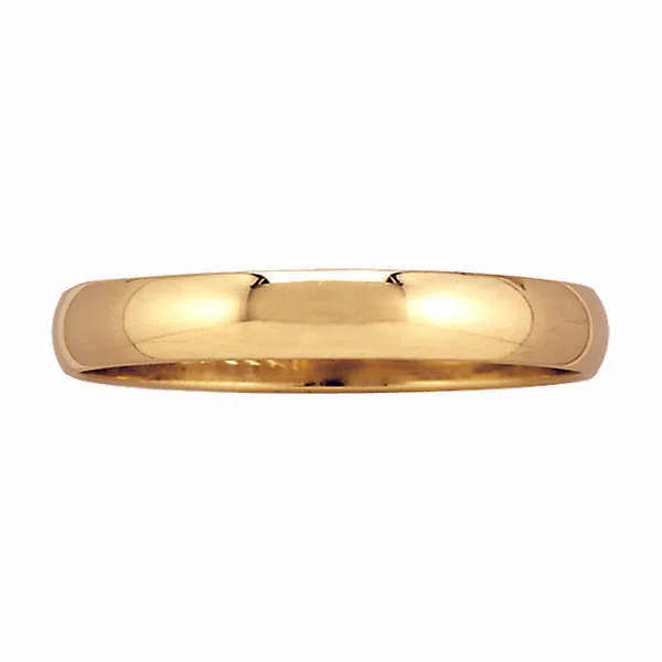 3MM Wedding Ring in 14KT Yellow Gold. Size 10