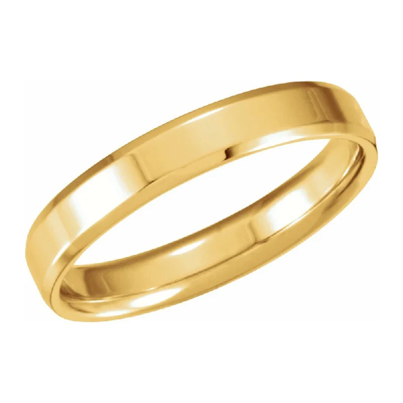 Timeless Jewelry, Timeless Savings – Don't Wait 4mm 10K Yellow Gold Polished Beveled Edge Comfort Fit Band