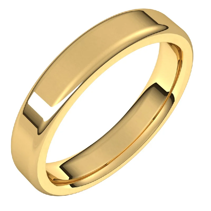 Shop Dazzling Rings, Earrings, And More At Special Discounts 4mm 10K Yellow Gold Polished Round Edge Comfort Fit Flat Band