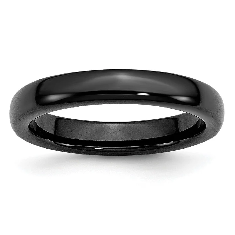 Luxury Meets Affordability – Jewelry Sale Now Live 4mm Black Ceramic Polished Domed Standard Fit Band