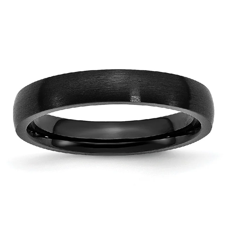 Gorgeous Jewelry, Limited-Time Savings 4mm Black Plated Stainless Steel Brushed Domed Band