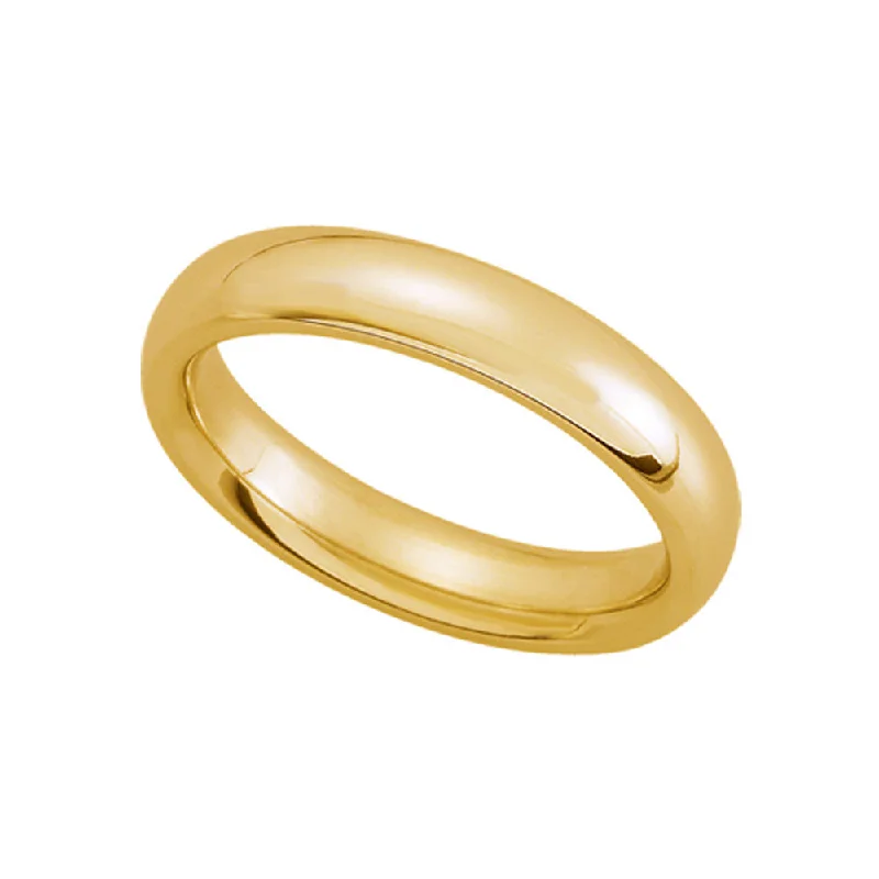 Handcrafted Beauty At Affordable Prices 4mm Domed Comfort Fit Wedding Band in 10k Yellow Gold