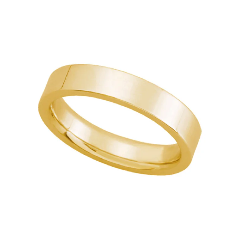 4mm Flat Comfort Fit Wedding Band in 10k Yellow Gold