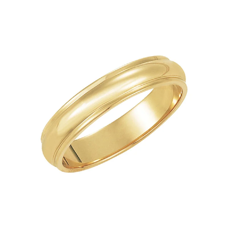 Best Jewelry Deals – Premium Quality At Exclusive Discounts 4mm Half Round Ridged Edge Band in 10k Yellow Gold