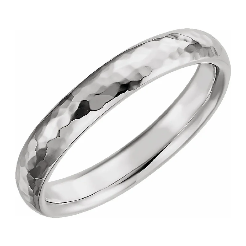 Timeless Beauty, Unbeatable Deals – Jewelry Sale On 4mm Continuum Sterling Silver Hammered Half Round Comfort Fit Band