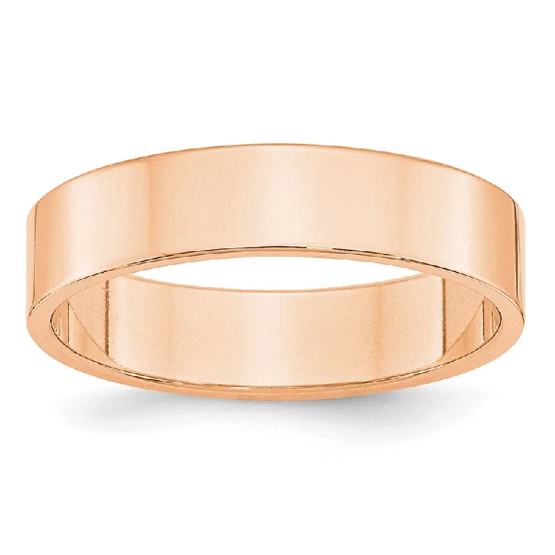 Grab Your Favorite Jewelry At The Lowest Prices 5mm 10K Rose, White, or Yellow Gold Lightweight Flat Standard Fit Band