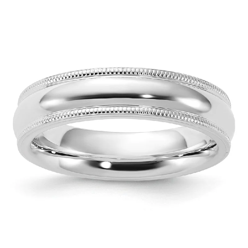 Elegant Jewelry, Affordable Luxury – Shop Now 5mm Sterling Silver Half Round Milgrain Comfort Fit Band