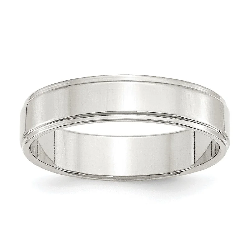 Shop Fine Jewelry With Amazing Deals 5mm Sterling Silver Light Flat Ridge Edge Standard Fit Band