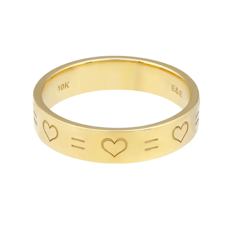 Shop Modern Jewelry Collections With Exclusive Discounts 5MM Love is Love Ring in 10KT Yellow Gold; Size 7