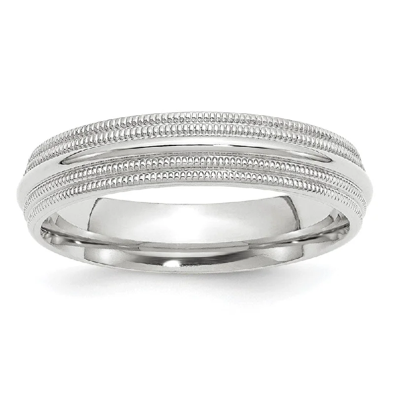 Gorgeous Jewelry, Limited-Time Savings 5mm14K White or Yellow Gold Double Milgrain Edge Comfort Fit Band