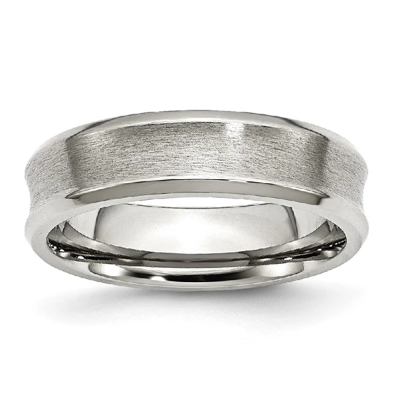 Luxury Handcrafted Jewelry For Elegant Looks 6mm Stainless Steel Concaved Beveled Edge Standard Fit Band