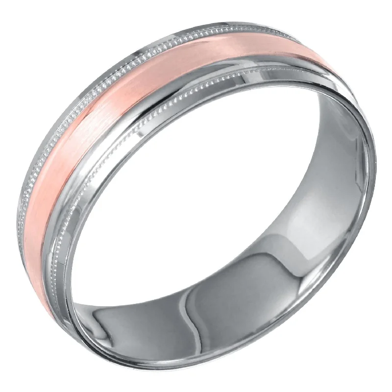 Gorgeous Jewelry, Limited-Time Savings 6MM Wedding Ring in 10KT White and Rose Gold. Size 10