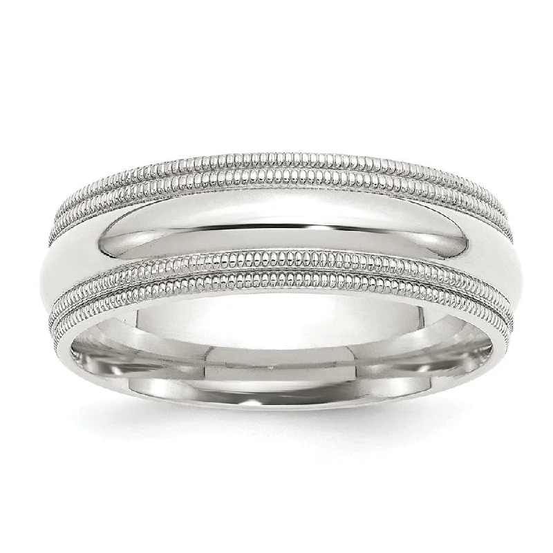 Jewelry Deals That Sparkle – Shop Today 7mm Sterling Silver Double Milgrain Edge Comfort Fit Band