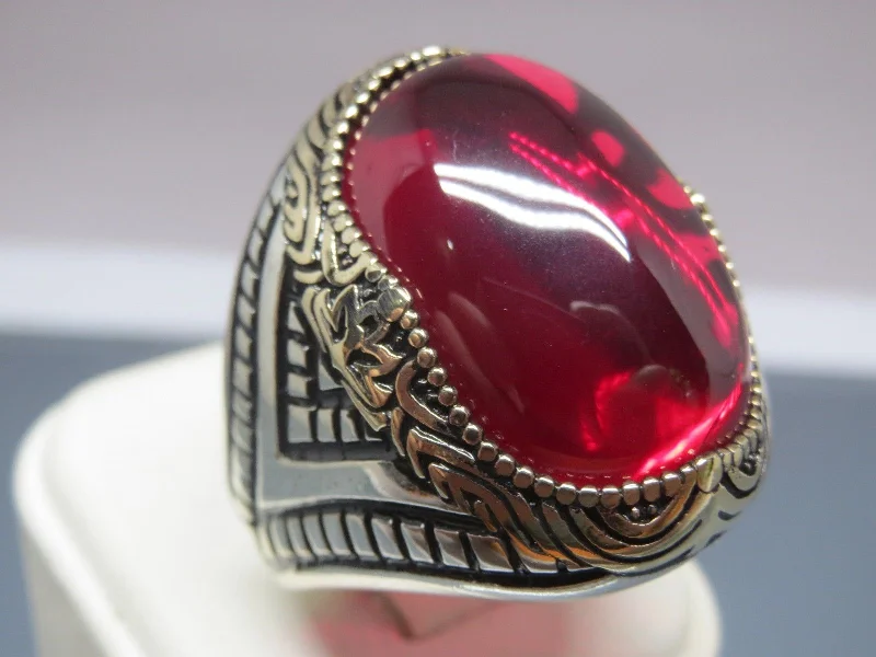 Buy More, Save More – Special Jewelry Discounts Turkish Handmade Jewelry 925 Sterling Silver Ruby Stone Mens Rings