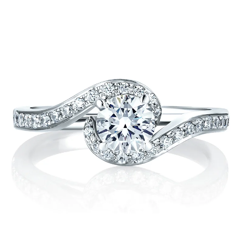 Dainty Floral Jewelry For Feminine Elegance A.Jaffe Delicate Twist Diamond Engagement Ring ME1557/102