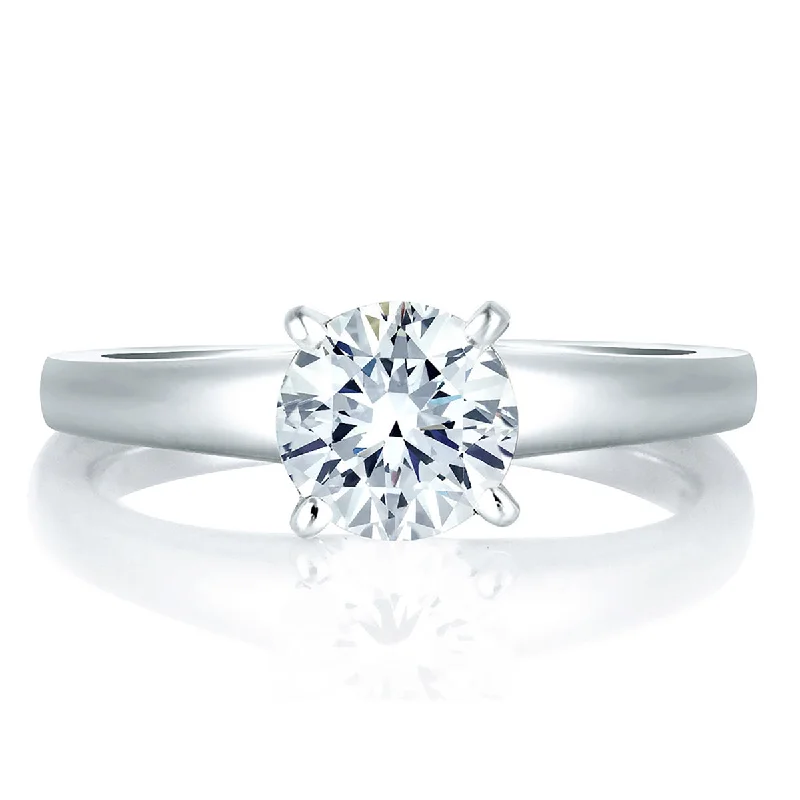 Personalized Jewelry At Special Discount Rates A.Jaffe Classic Four Prong Solitaire Diamond Engagement Ring MES032/00