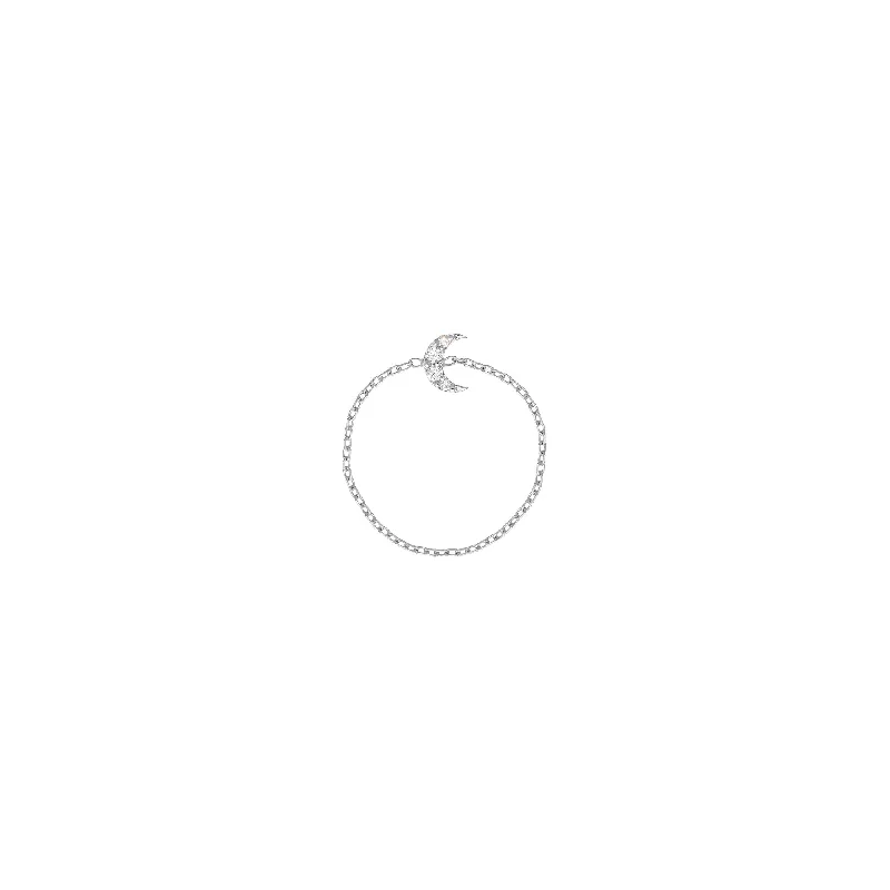 Moon Chain 18K Whitegold Ring w. Diamonds