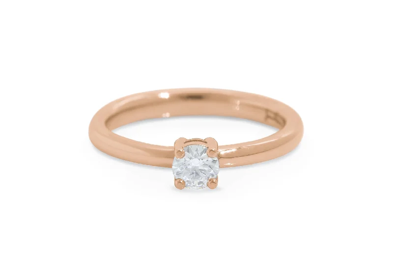 Aria Diamond Engagement Ring, Red Gold