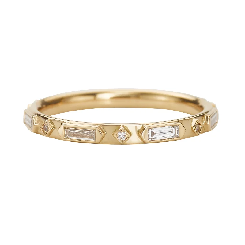 Exclusive Jewelry Sale Event – Shop Now Art Deco Diamond Wedding Band - Geometric Diamond Ring