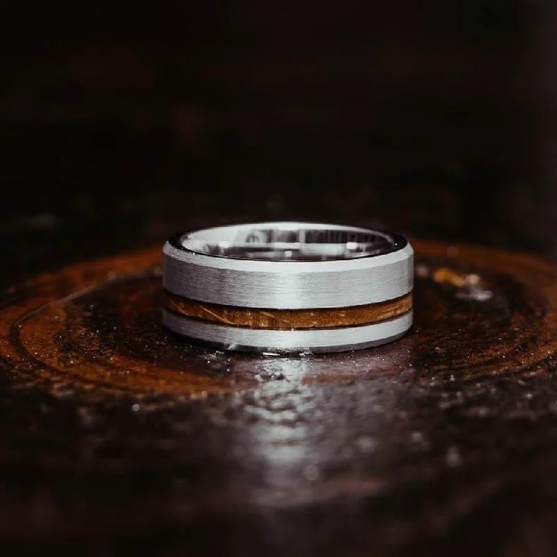 Premium Diamond Jewelry For Unforgettable Moments "Artemis"  Whisky x Silver Tungsten Ring