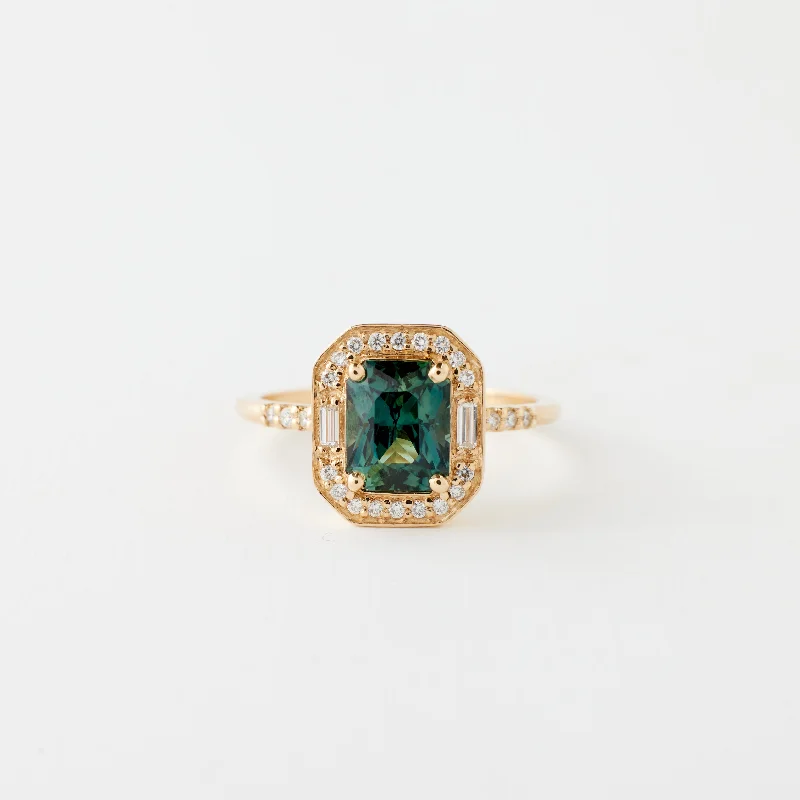 Premium Jewelry At Promotional Prices – Shine Today Athena Ring - 1.86 Carat Green-Teal Radiant Sapphire