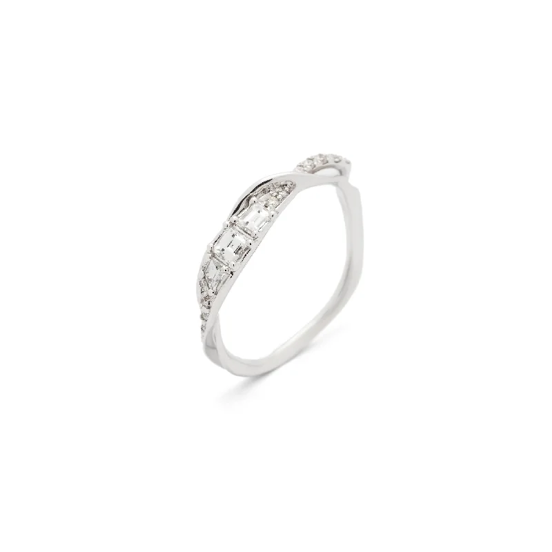 The Perfect Jewelry Piece At The Perfect Price Wisp Stackable 18K White Gold Ring w. Diamonds