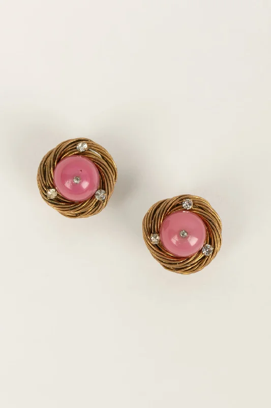 Boucles d'oreilles roses Chanel