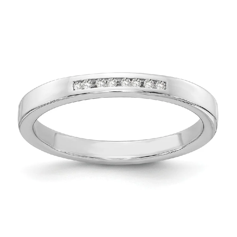 Dazzle In Elegance With Our Biggest Jewelry Sale Channel Set .08 Ctw Diamond 3mm Ring in Rhodium Plated Sterling Silver