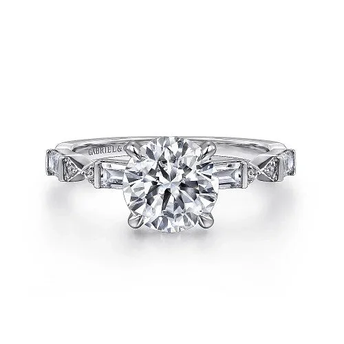 Chic And Stylish Jewelry At Discounted Prices Dariella - 14K White Gold Round Diamond Engagement Ring (Setting Only)