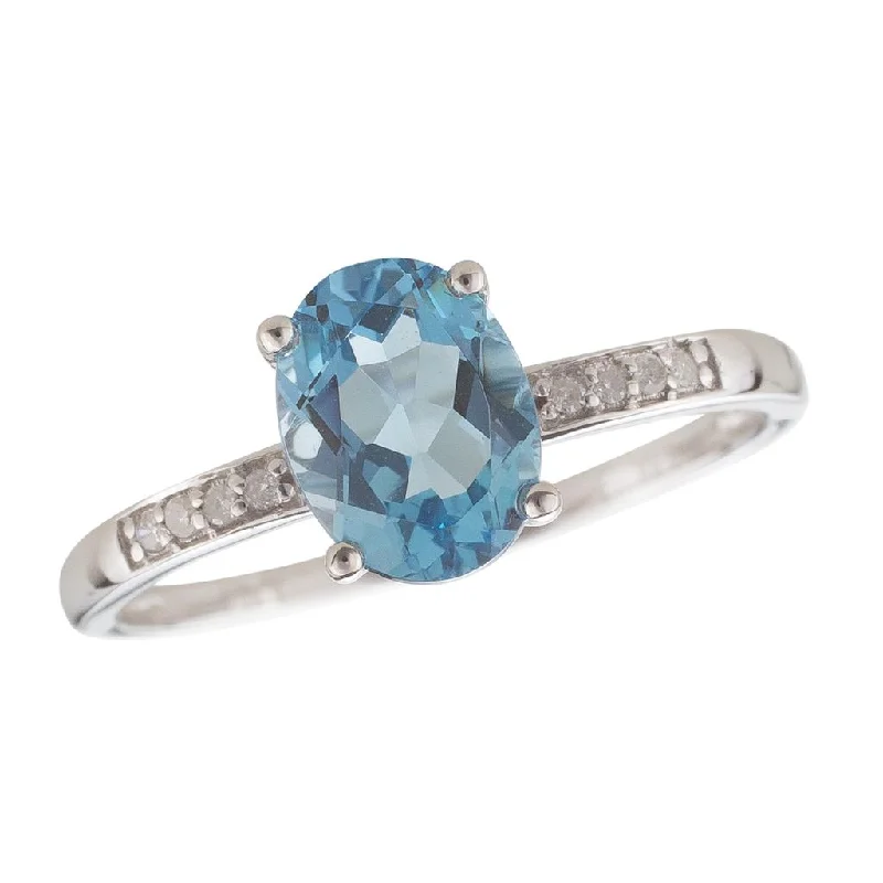 Unmissable Deals On Handmade Jewelry Collections December Birthstone Rings: 14K White Gold Diamond And Swiss Blue Topaz Ring