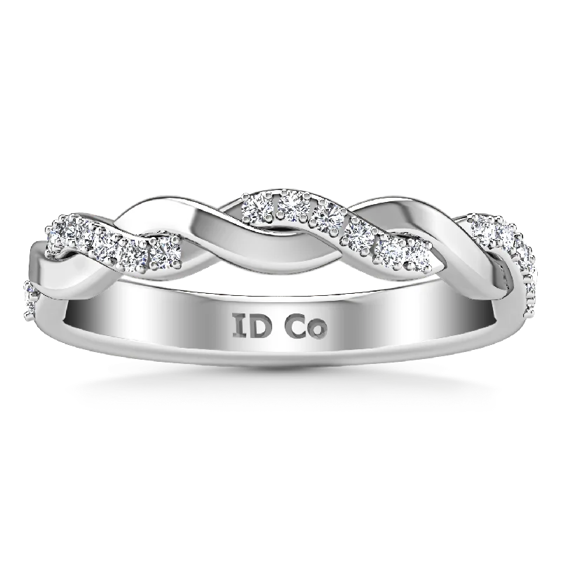 Trending Jewelry Now At Unbeatable Prices Diamond Wedding Band Willow 0.18 Cts 14K White Gold