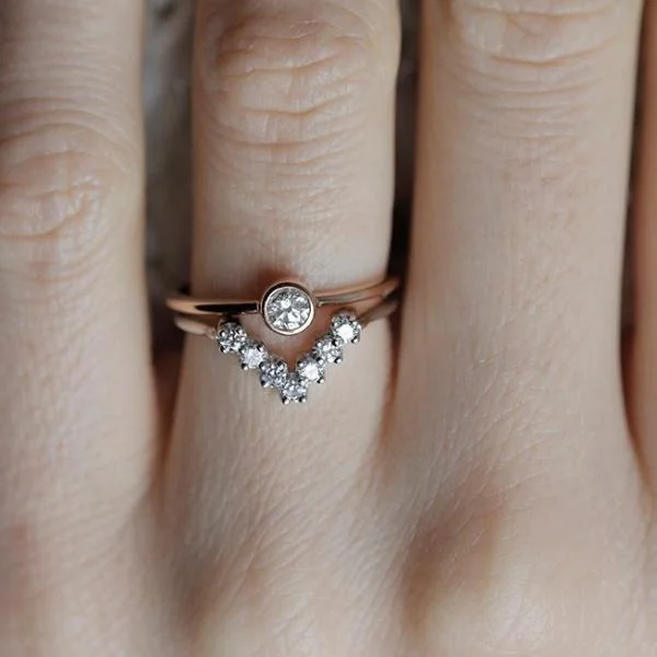 Elegant Rose Gold Jewelry For A Stylish Touch Diamond Wedding Set, Diamond Ring Set