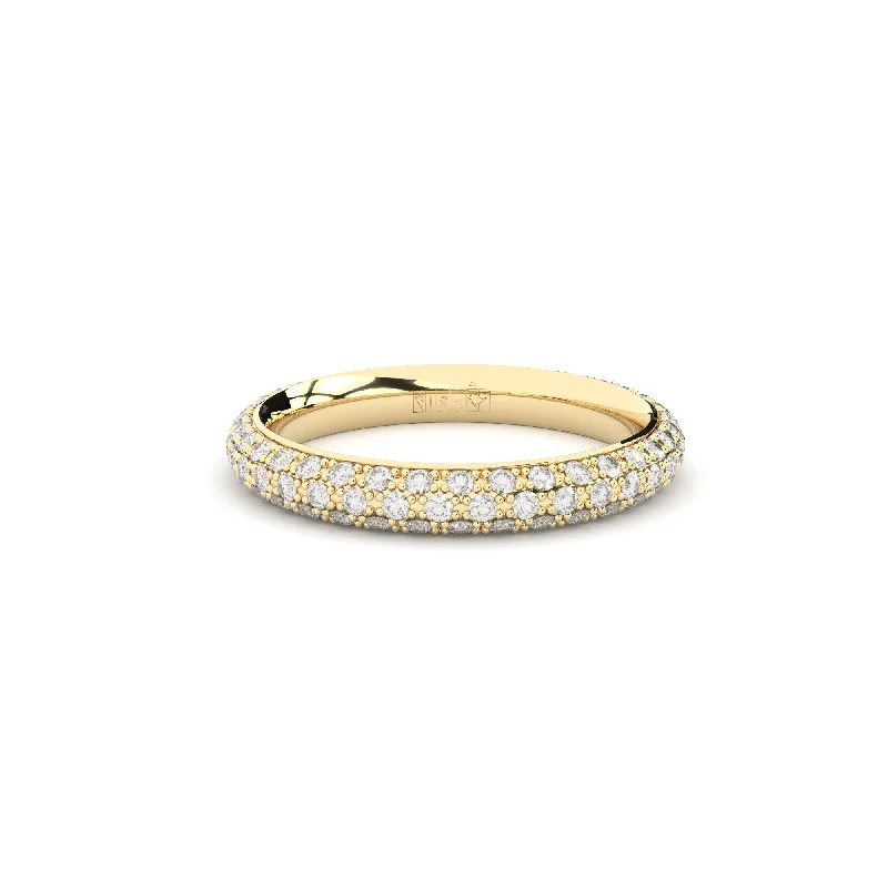 Grace three row Eternity 18K Gold Ring w. Lab-Grown Diamonds