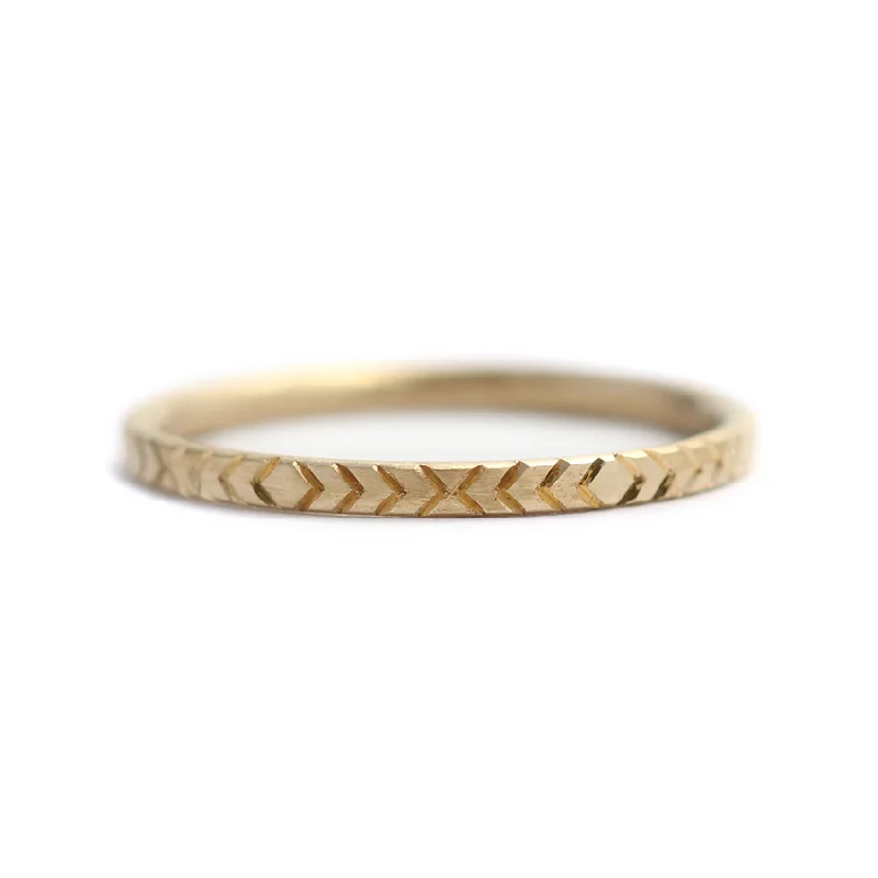 Geometric Wedding Ring - Pattern Gold Ring