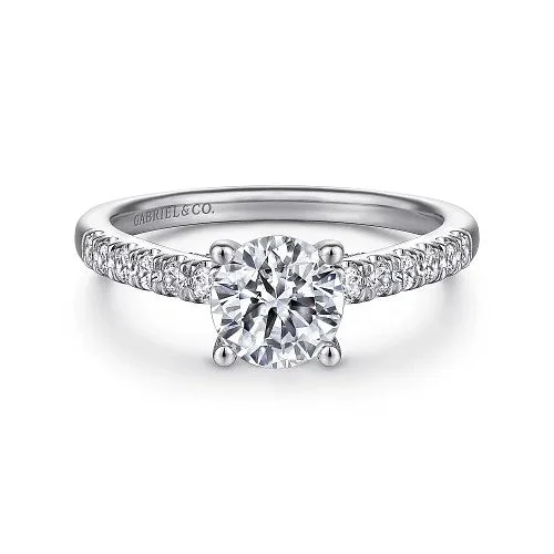 Special Offers On Handcrafted And Designer Jewelry Jones - 14K White Gold Round Diamond Engagement Ring (Setting Only)