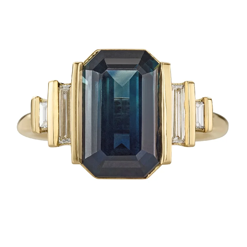 Shop Trending Jewelry With Exclusive Savings Lagoon OOAK Teal Sapphire & Diamond Engagement Ring