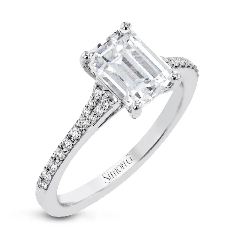 Elegant Necklaces And Bracelets At Limited-Time Offers Emerald-Cut Engagement Ring In 18k Gold With Diamonds