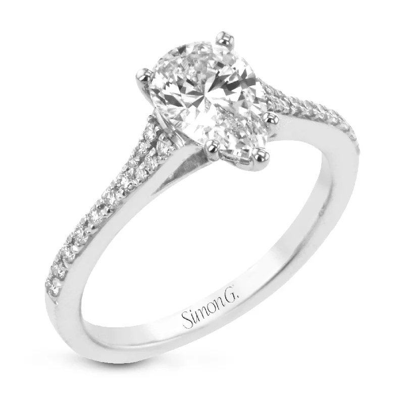 Shop Modern Jewelry Collections With Exclusive Discounts Pear-Cut Engagement Ring In 18k Gold With Diamonds