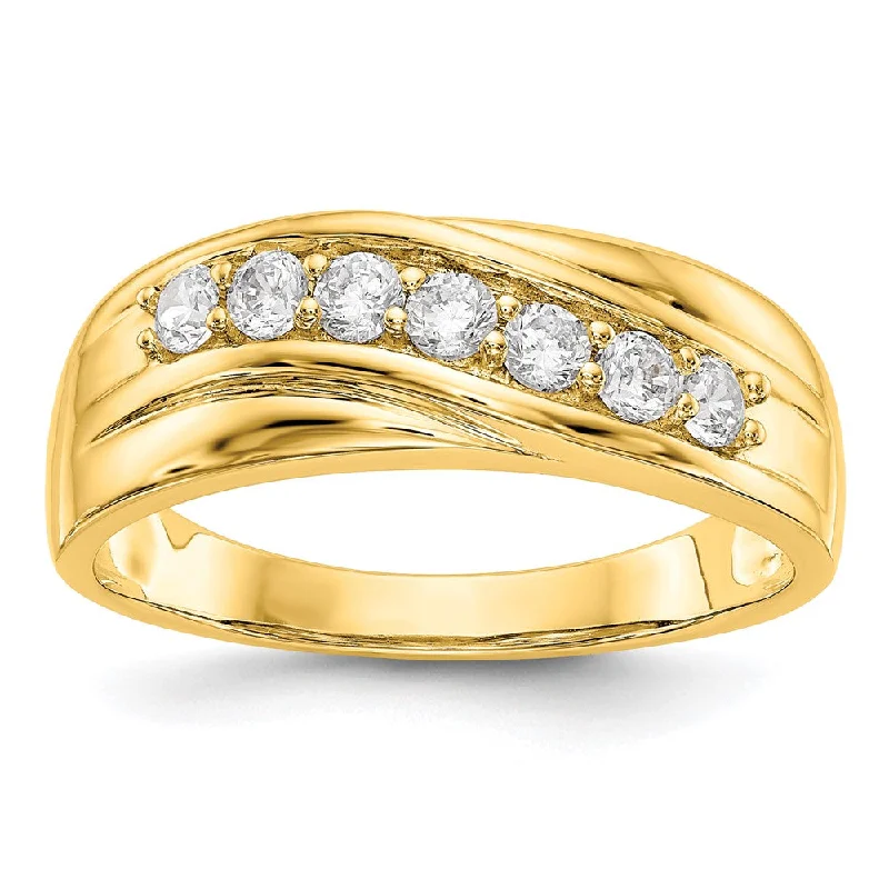 Celebrate With Sparkle – Jewelry Sale Now Live Men's 7.2mm 14K White or Yellow Gold 1/2 Ctw Lab Created Diamond Band