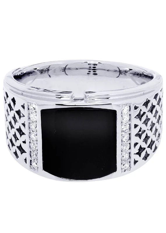 Special Deals On Handcrafted And Designer Jewelry White Gold Pinky Diamond Ring| 0.18 Carats| 12.91 Grams