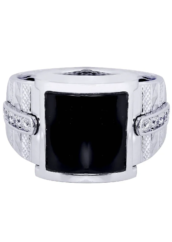 White Gold Mens Diamond Ring| 0.21 Carats| 15.67 Grams