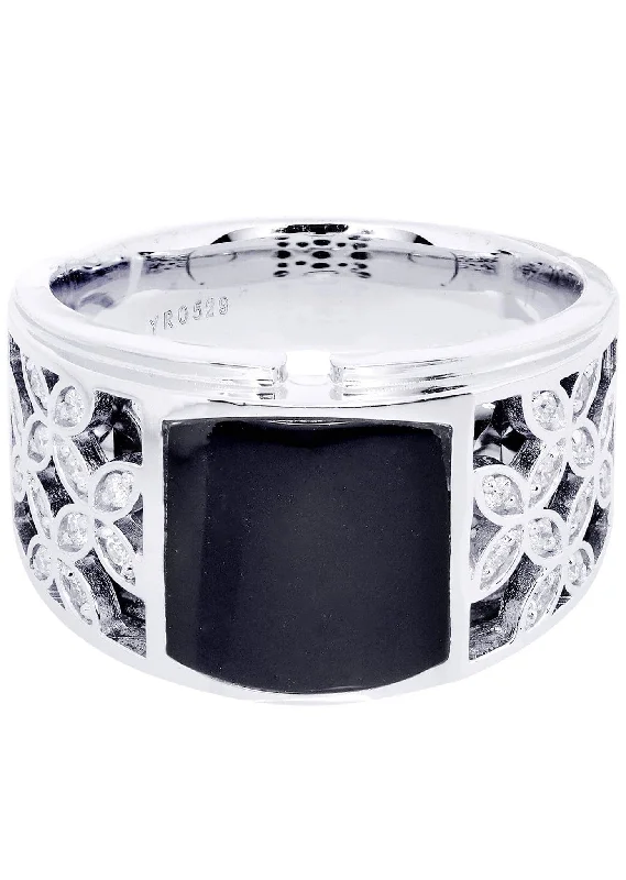 Limited Stock On Premium Jewelry At Low Prices White Gold Mens Diamond Ring| 0.23 Carats| 13.7 Grams