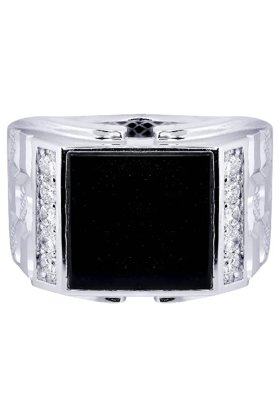 White Gold Pinky Diamond Ring| 0.34 Carats| 10.5 Grams