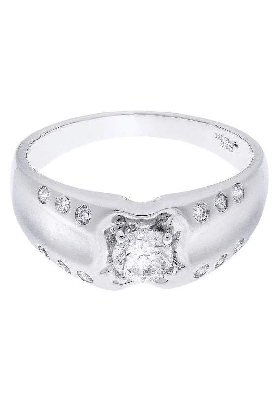 Modern Jewelry At Exclusive Discounts – Shop Today White Gold Mens Diamond Ring| 0.74 Carats| 5.52 Grams