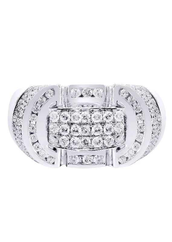 Grab Your Favorite Jewelry At The Lowest Prices White Gold Pinky Diamond Ring| 1.5 Carats| 14.05 Grams