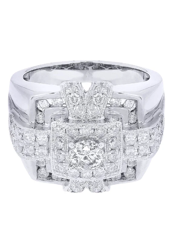 Breathtaking Jewelry, Breathtaking Prices White Gold Pinky Diamond Ring| 2.32 Carats| 15.53 Grams