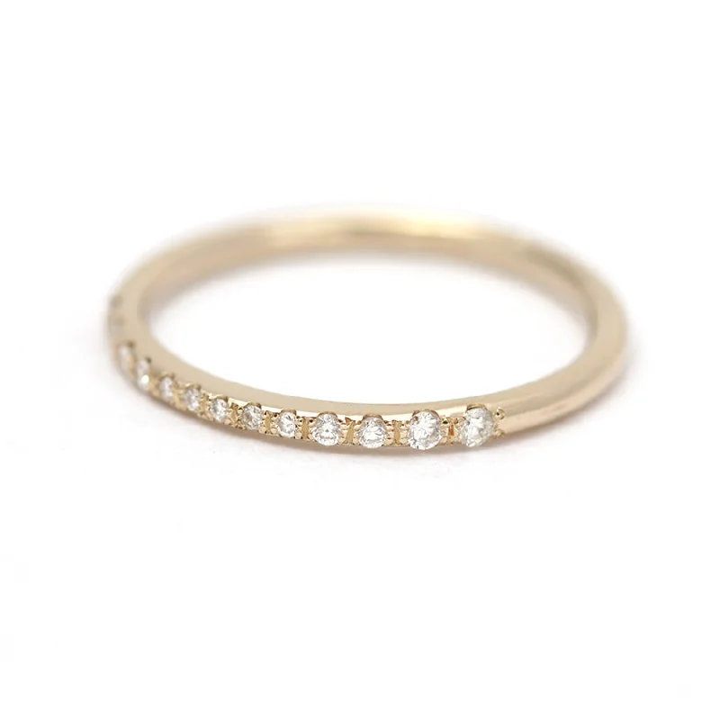 Bohemian-Inspired Jewelry For Free-Spirited Fashion Micro Pave Diamond Band - Tiny Pave Diamond Ring